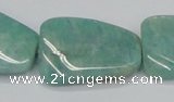 CAM415 22*30mm twisted rectangle natural russian amazonite beads