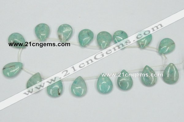 CAM417 15.5 inches 18*25mm flat teardrop natural russian amazonite beads