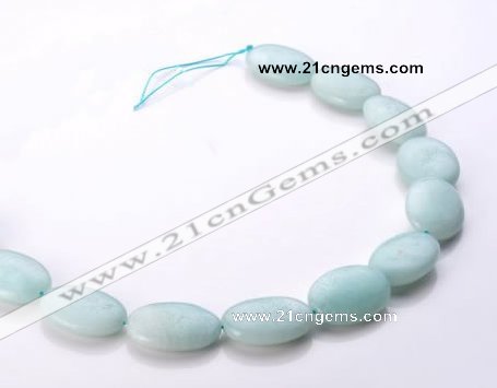 CAM43 flat oval 18*25mm natural amazonite beads wholesale