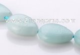 CAM48 12*18mm flat teardrop natural amazonite beads Wholesale