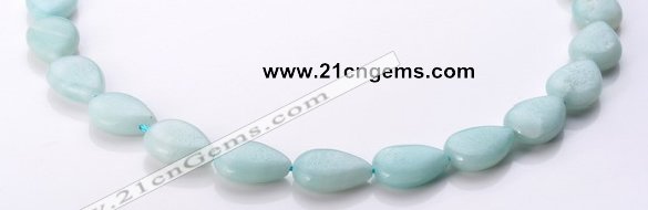 CAM48 12*18mm flat teardrop natural amazonite beads Wholesale