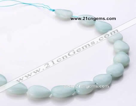 CAM49 flat teardrop 15*20mm natural amazonite beads Wholesale