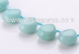 CAM52 8*11mm flat teardrop natural amazonite gemstone beads