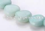 CAM56 16*16mm natural amazonite heart gemstone beads Wholesale