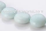 CAM59 14mm coin natural amazonite gemstone beads Wholesale