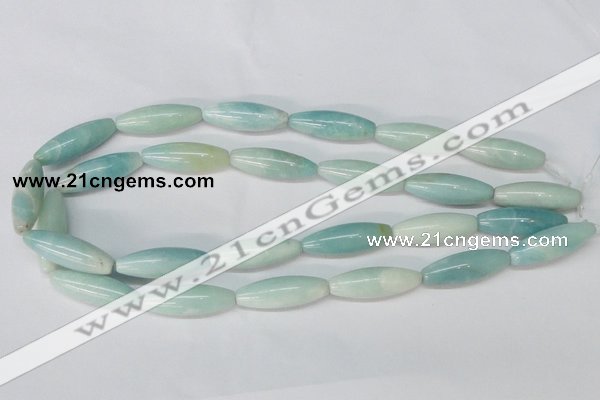 CAM603 15.5 inches 10*30mm rice Chinese amazonite gemstone beads