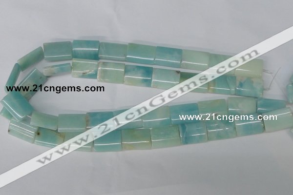 CAM606 15.5 inches 15*20mm flat tube Chinese amazonite beads