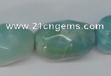 CAM610 15.5 inches 18*28mm faceted nugget Chinese amazonite beads