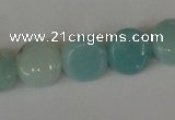 CAM618 15.5 inches 8mm flat round Chinese amazonite gemstone beads