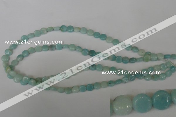 CAM618 15.5 inches 8mm flat round Chinese amazonite gemstone beads