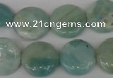 CAM620 15.5 inches 18mm flat round Chinese amazonite gemstone beads