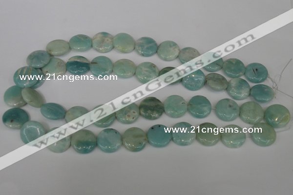 CAM620 15.5 inches 18mm flat round Chinese amazonite gemstone beads