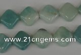 CAM626 15.5 inches 12*12mm diamond Chinese amazonite gemstone beads