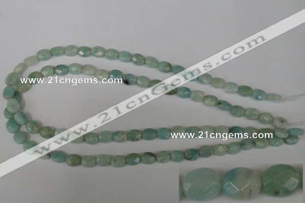 CAM632 15.5 inches 8*10mm faceted oval Chinese amazonite gemstone beads