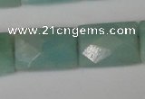 CAM633 15.5 inches 10*14mm faceted rectangle Chinese amazonite beads