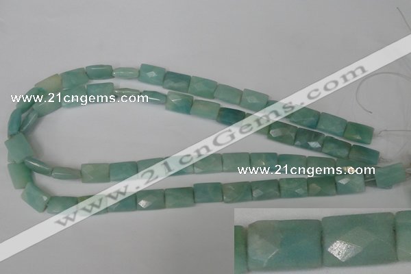 CAM633 15.5 inches 10*14mm faceted rectangle Chinese amazonite beads