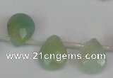 CAM634 Top-drilled 8*10mm faceted flat teardrop Chinese amazonite beads