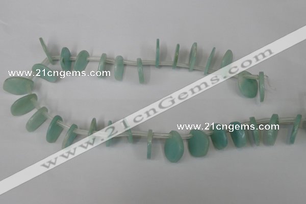 CAM635 Top-drilled 18*22mm leaf Chinese amazonite gemstone beads