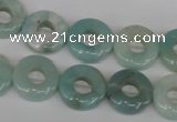 CAM636 15.5 inches 14mm donut Chinese amazonite gemstone beads