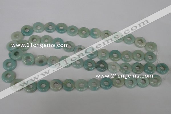 CAM636 15.5 inches 14mm donut Chinese amazonite gemstone beads