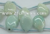 CAM651 Top-drilled 13*18mm flat teardrop amazonite beads