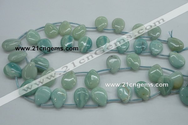 CAM652 Top-drilled 15*20mm flat teardrop amazonite beads