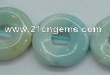 CAM653 15.5 inches 25mm donut amazonite beads wholesale