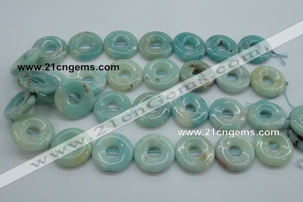 CAM653 15.5 inches 25mm donut amazonite beads wholesale