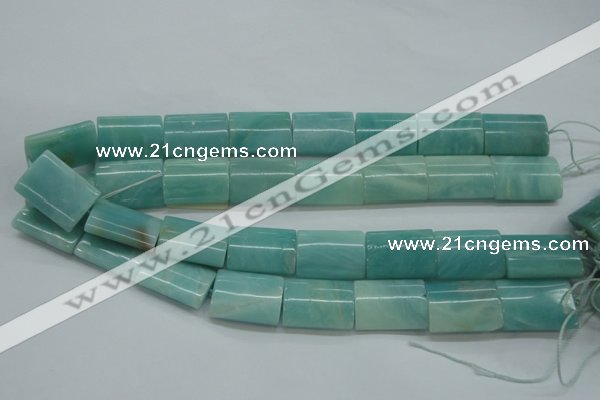 CAM672 15.5 inches 18*25mm flat tube amazonite gemstone beads