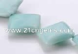 CAM72 7*18*18mm rhombic natural amazonite beads Wholesale