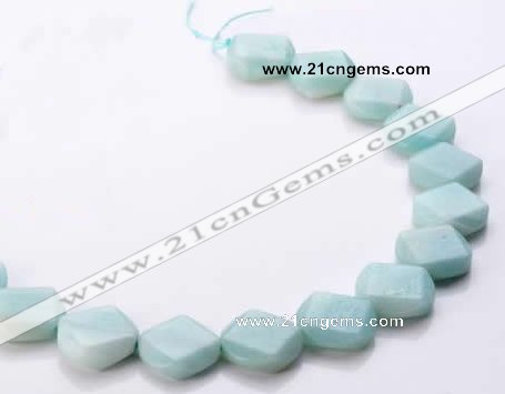 CAM73 20*20mm faceted rhombic natural amazonite beads Wholesale