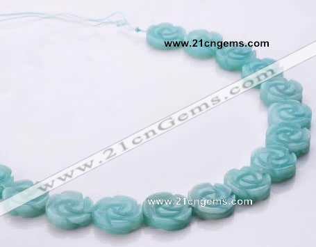 CAM81 carved flower natural amazonite 5*18mm beads Wholesale