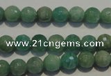 CAM812 15.5 inches 8mm faceted round Brazilian amazonite beads