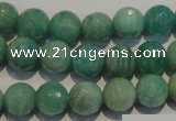 CAM814 15.5 inches 10mm faceted round Brazilian amazonite beads