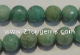 CAM815 15.5 inches 12mm faceted round Brazilian amazonite beads