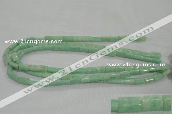 CAM854 15.5 inches 8*12mm flat tube natural Russian amazonite beads