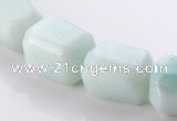 CAM86 16*17mm faceted pebble natural amazonite beads wholesale