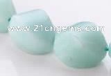 CAM87 17*21mm twisted pebble natural amazonite beads Wholesale