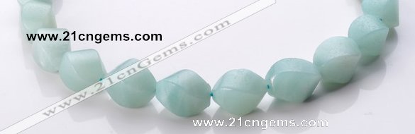 CAM88 15*20mm natural amazonite twisted pebble beads Wholesale