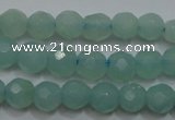 CAM905 15.5 inches 4mm faceted round amazonite gemstone beads wholesale