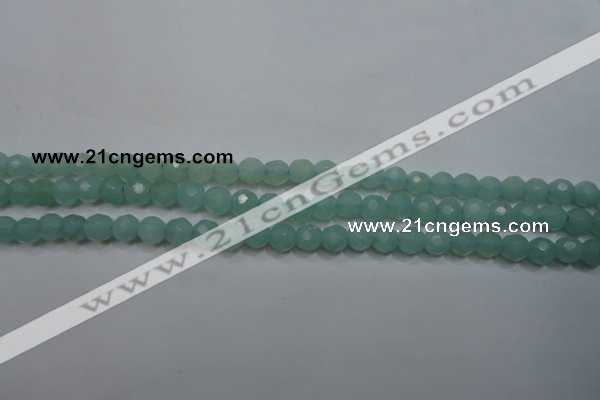 CAM905 15.5 inches 4mm faceted round amazonite gemstone beads wholesale