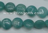 CAM915 15.5 inches 12mm flat round amazonite gemstone beads wholesale