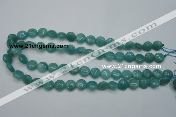 CAM915 15.5 inches 12mm flat round amazonite gemstone beads wholesale