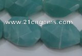 CAM968 15.5 inches 18*25mm twisted & faceted freefrom amazonite beads