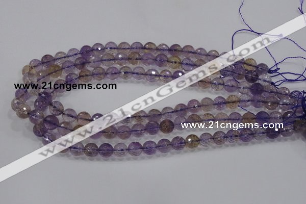 CAN10 15.5 inches 10mm faceted round natural ametrine gemstone beads