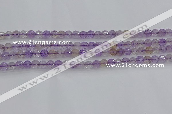 CAN106 15.5 inches 4.5mm faceted round ametrine gemstone beads