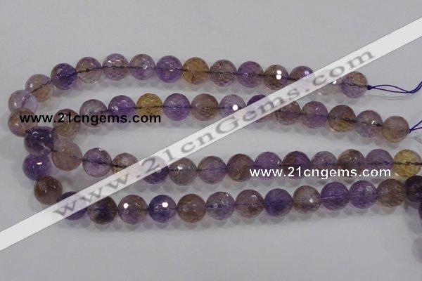 CAN14 15.5 inches 16mm faceted round natural ametrine beads