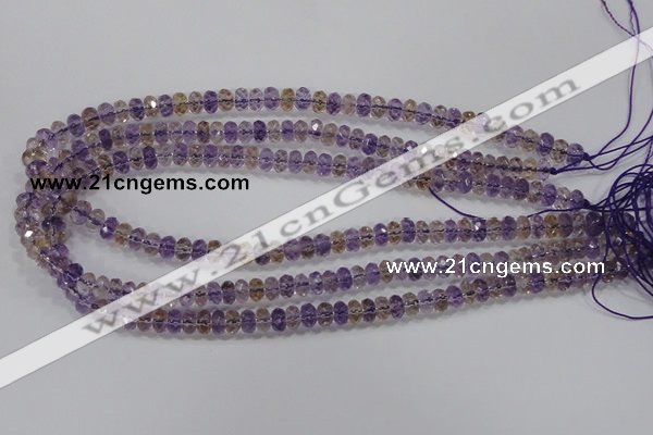 CAN15 15.5 inches 4*6mm faceted rondelle natural ametrine beads