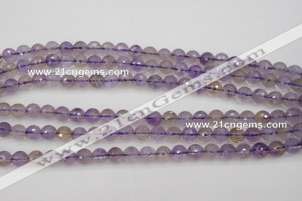 CAN152 15.5 inches 8mm faceted round natural ametrine beads