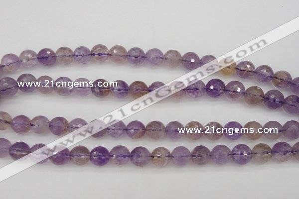 CAN153 15.5 inches 10mm faceted round natural ametrine beads